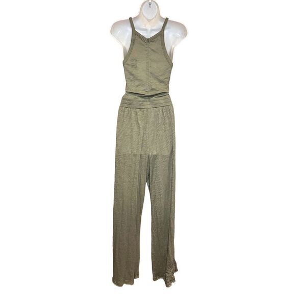 ATM Anthony Thomas Melillo Wide Leg Jumpsuit in Seaweed NWOT Size Medium - Picture 4 of 6